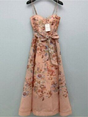 knee length dresses for ladies ZIMMERMANN Poppy frilled edge cut out floral midi dress size 1  U & Moi